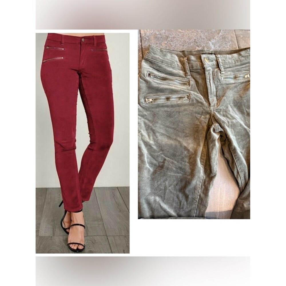 VENUS Corduroy Women's Pants Zipper Size 4 Stretch Skinny - Olive